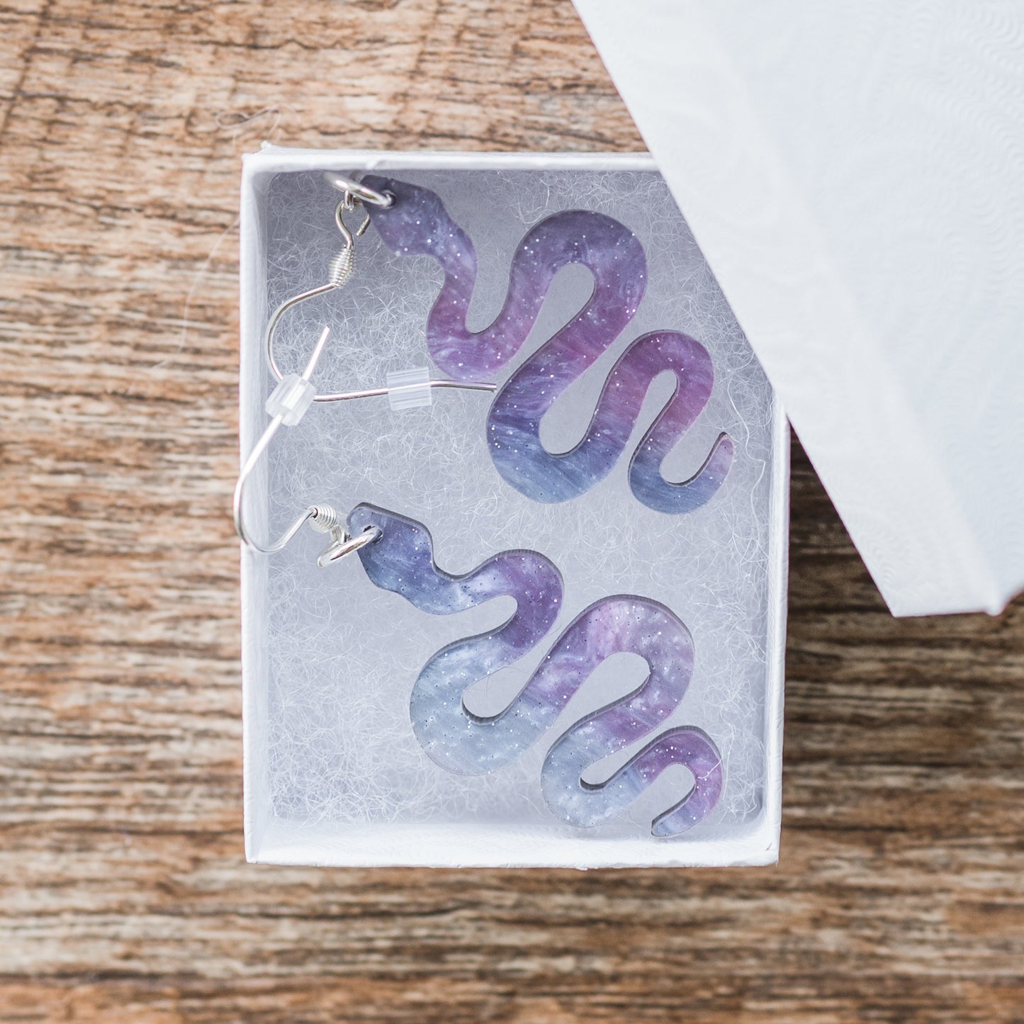 Purple Snake Earrings