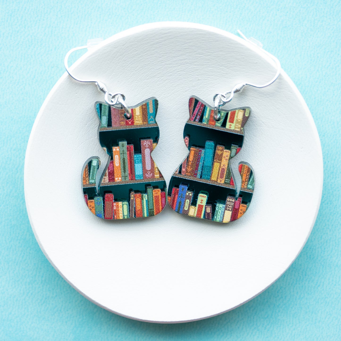 Cat Book Earrings