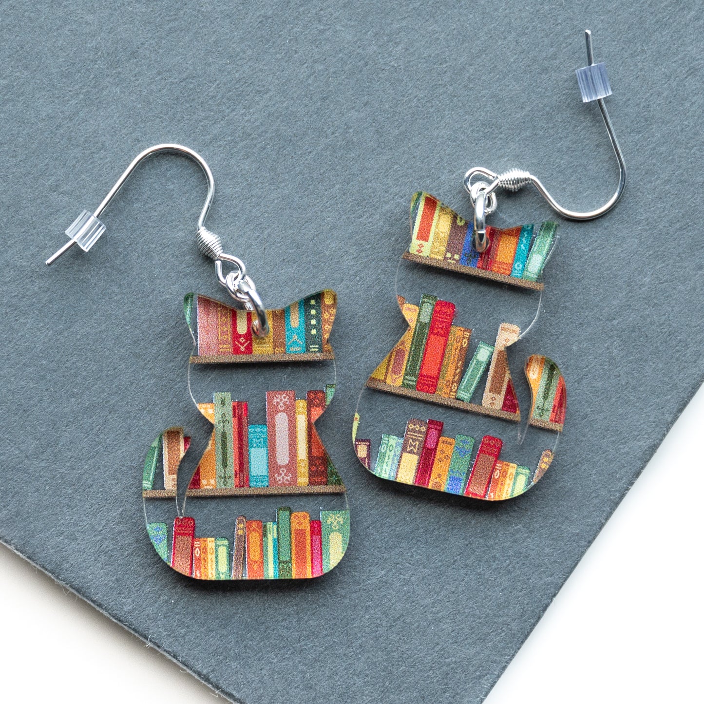 Cat Book Earrings