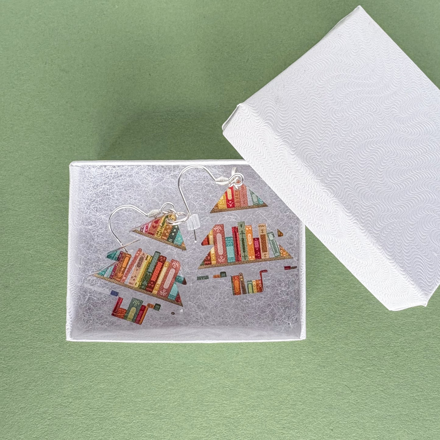 Christmas Tree Book Earrings
