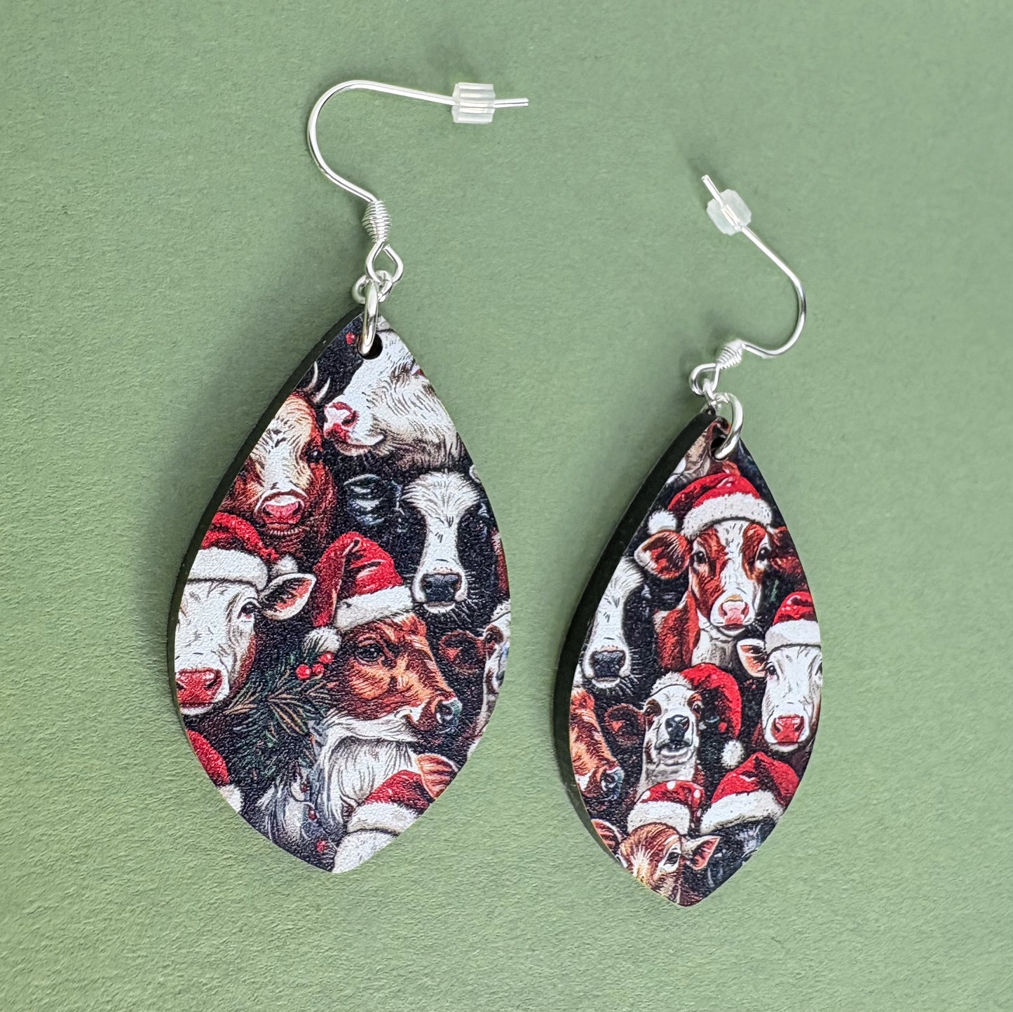 Christmas Cow Earrings