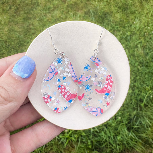 Disco Cowgirl Boot Earrings