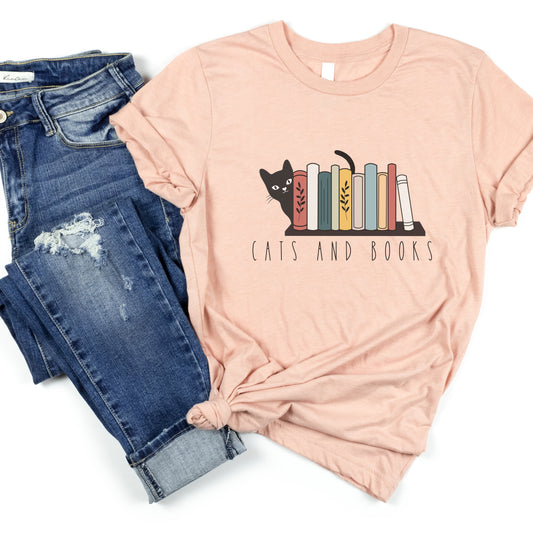 Cats and Books T-Shirt