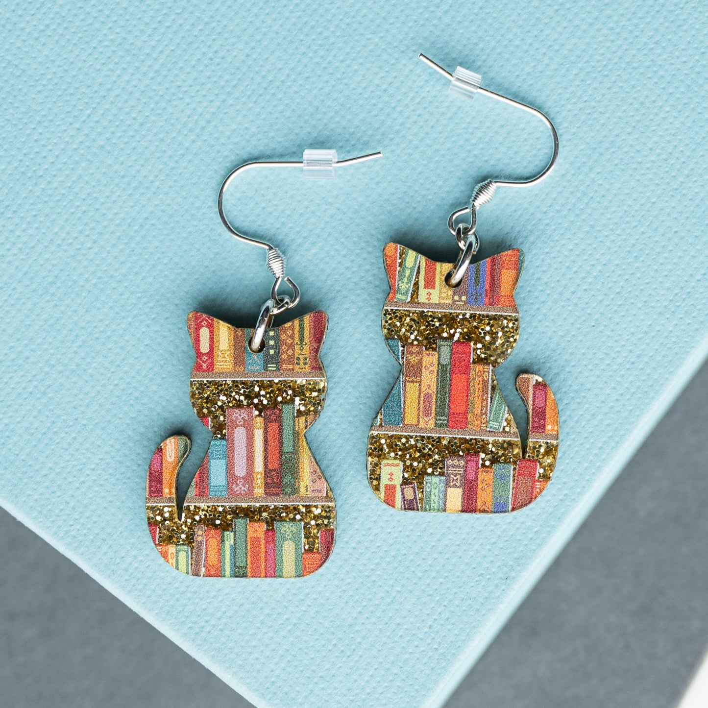 Cat Book Earrings