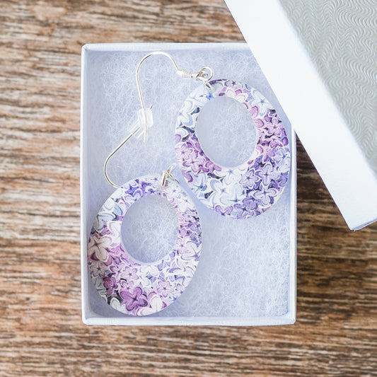 Purple Flower Earrings