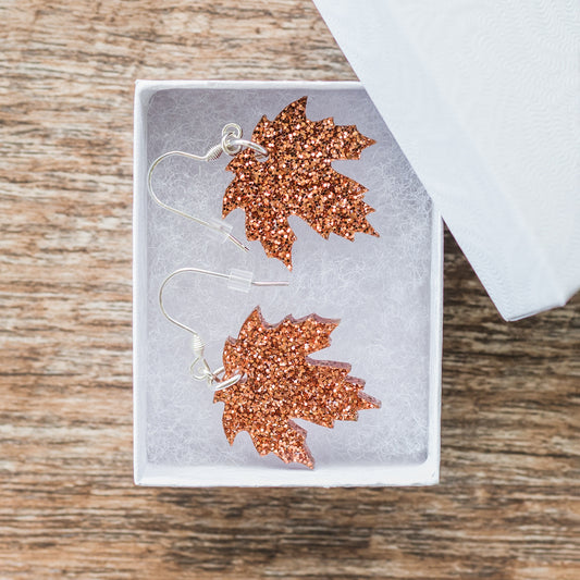 Leaf Earrings Glitter