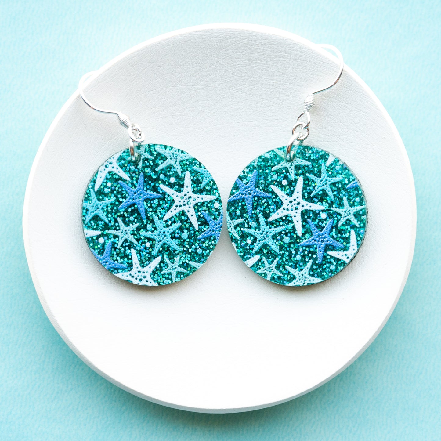 Glitter Starfish Earrings