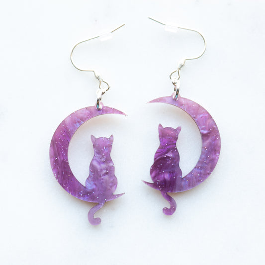 Cat Moon Earrings