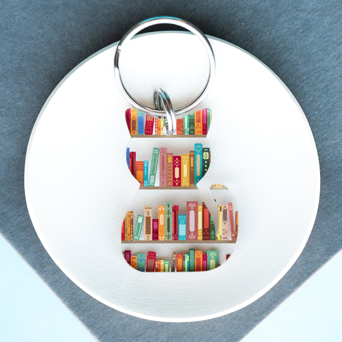 Cat Book Keychain