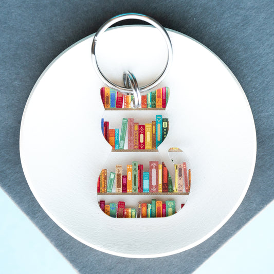 Cat Book Keychain