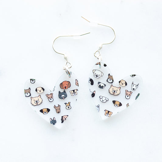 Dog Heart Earrings