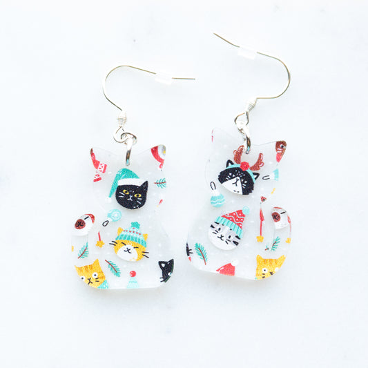 Christmas Cat Earrings