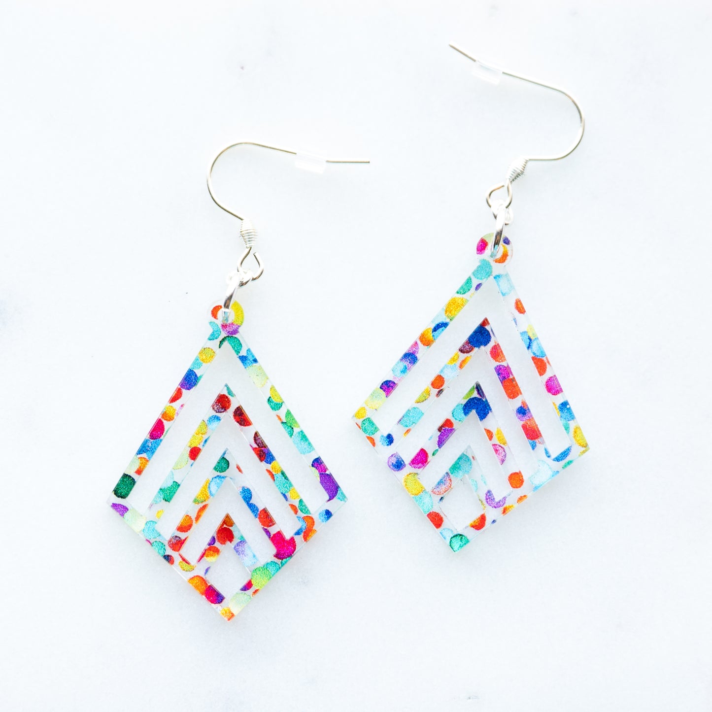 Rainbow Dot Statement Earrings