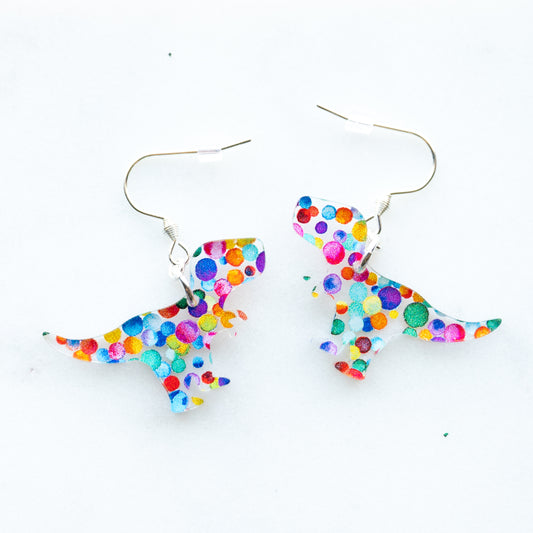 Dinosaur Earrings T-Rex Brontosaurus Triceratops Stegosaurus