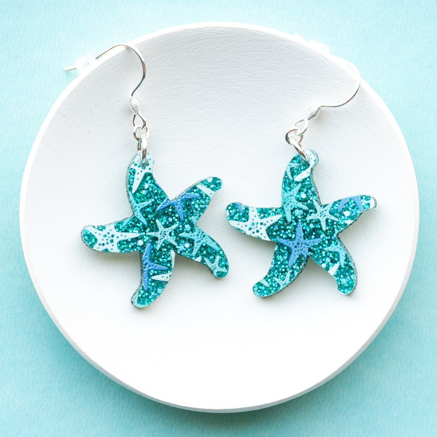 Glitter Starfish Earrings