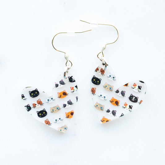 Cat Heart Earrings