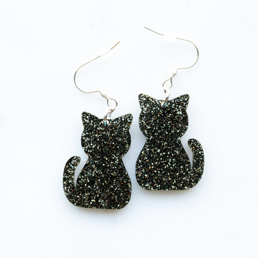 Glitter Cat Earrings