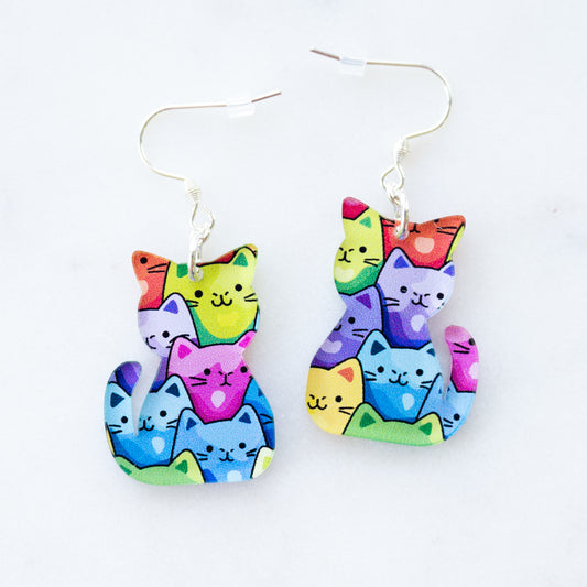 Colorful Cat Earrings