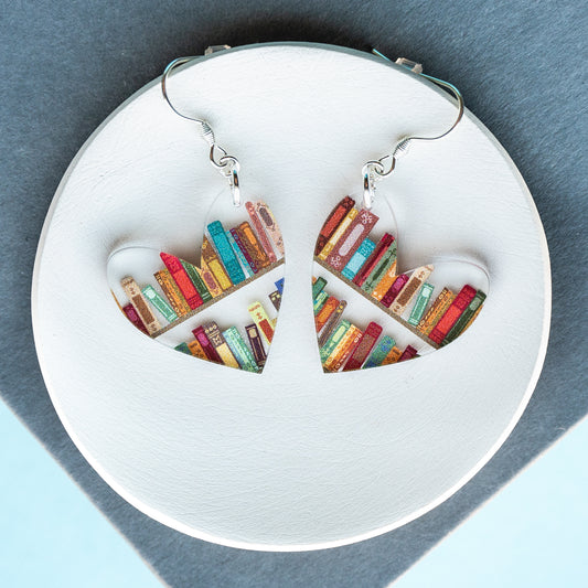 Heart Book Earrings