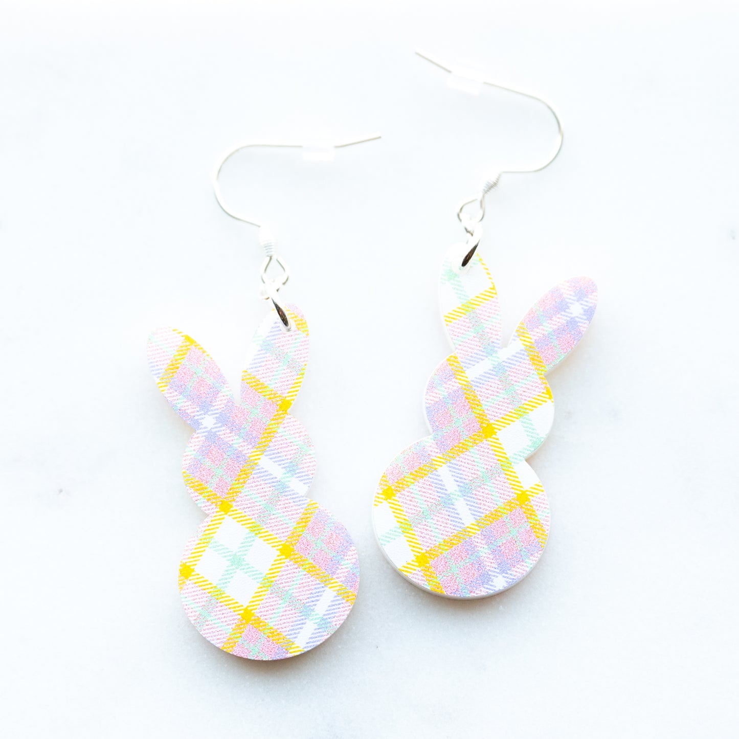 Plaid Easter Bunny Earrings