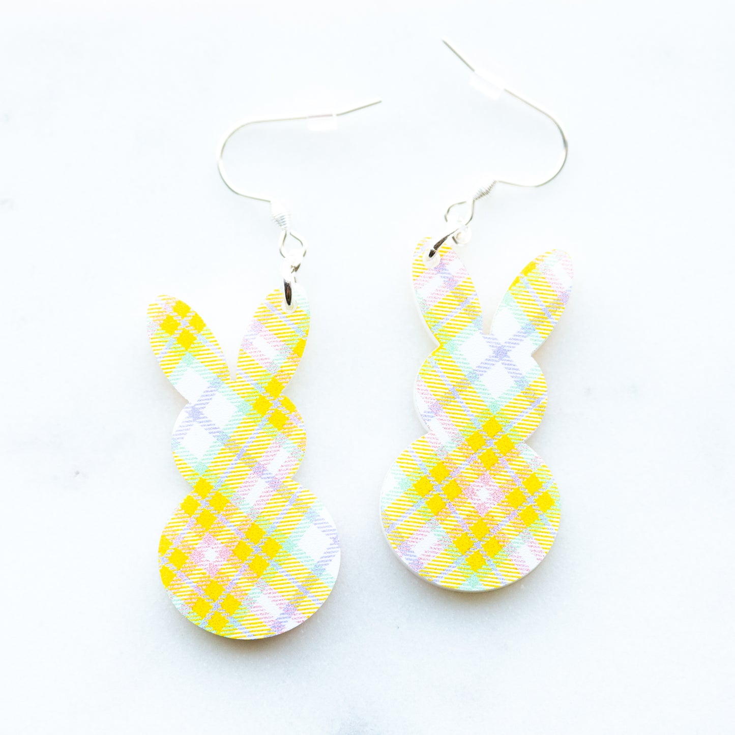 Plaid Easter Bunny Earrings