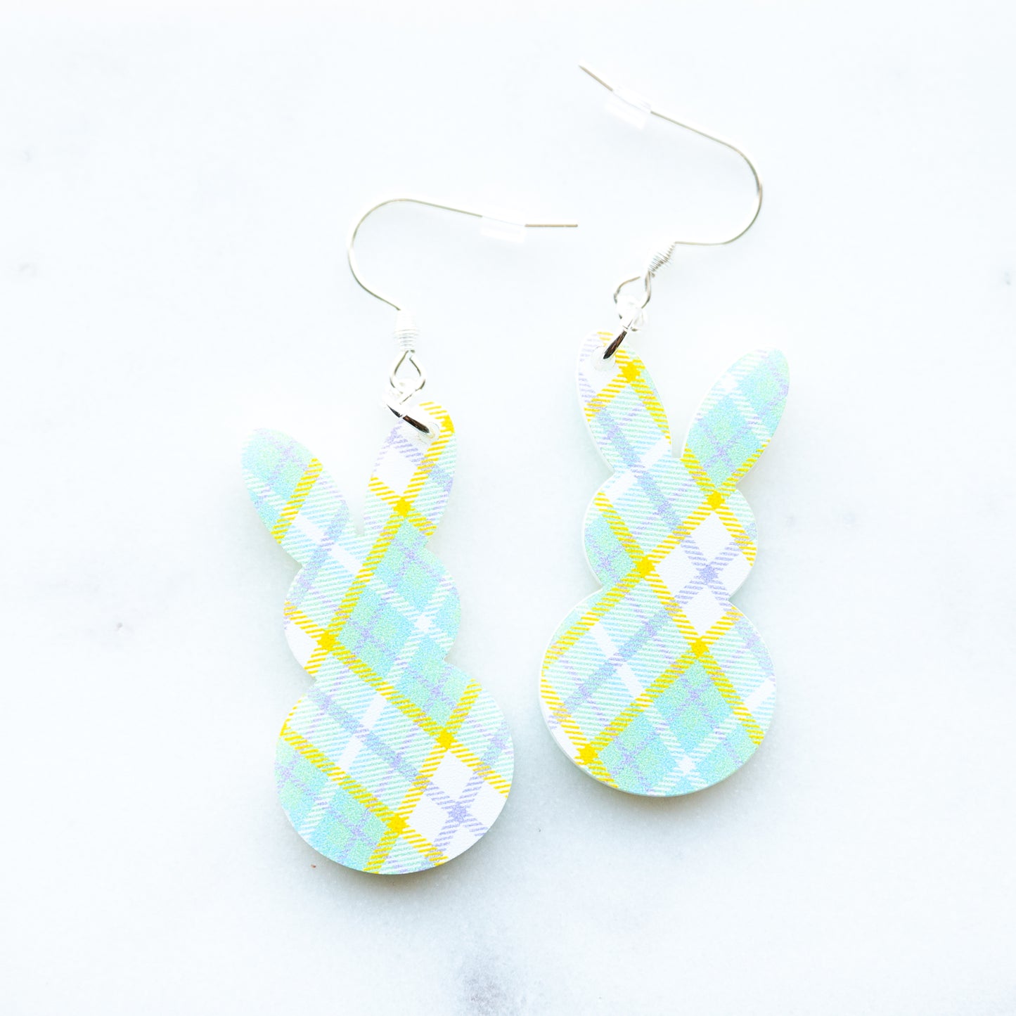 Plaid Easter Bunny Earrings