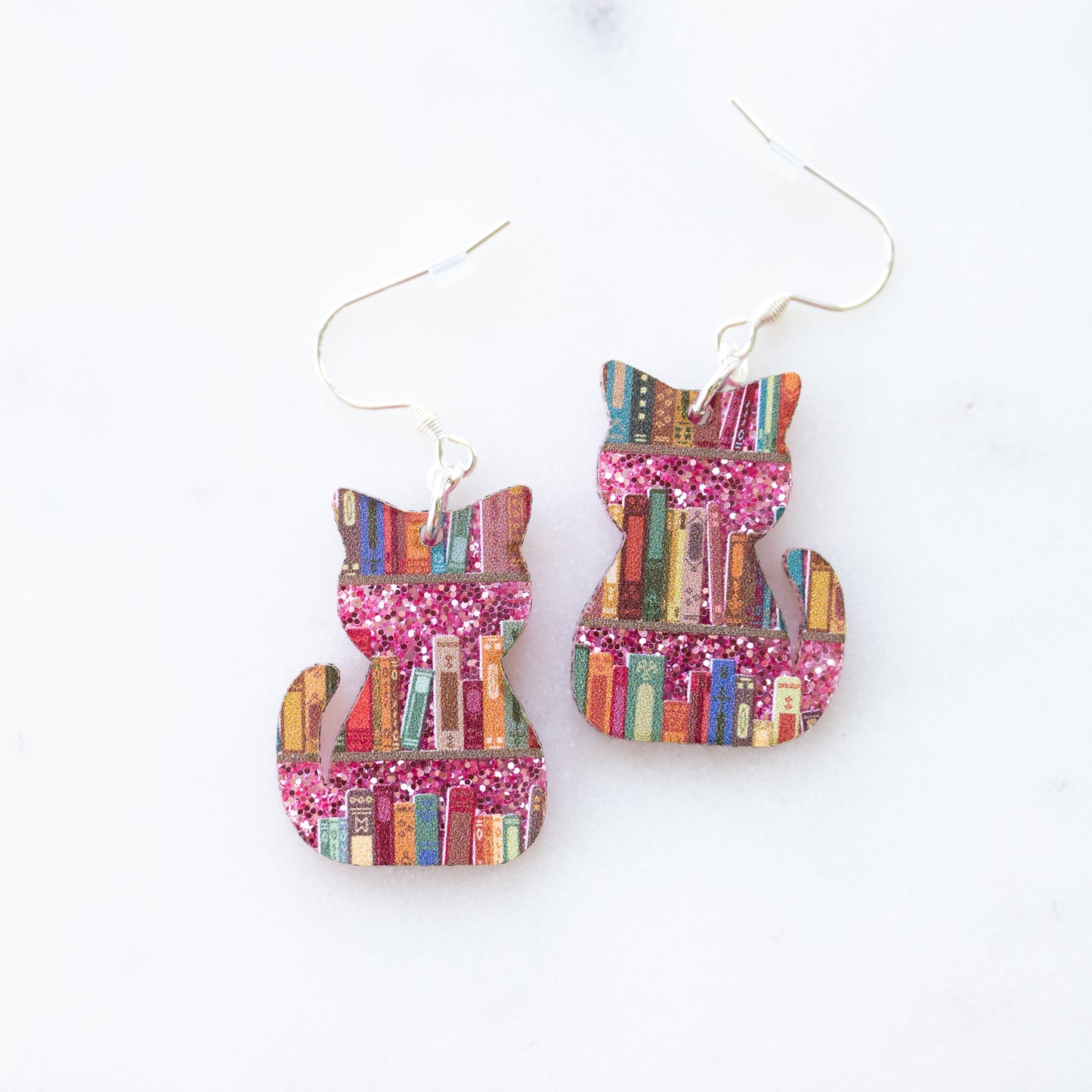 Cat Book Earrings