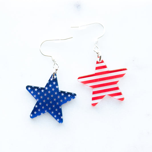 Star Earrings Fourth of July