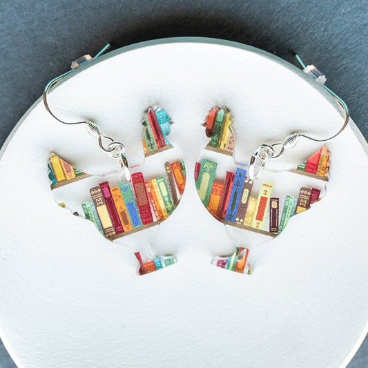 Chicken Book Earrings