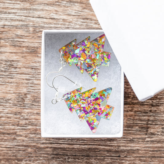 Confetti Christmas Tree Earrings